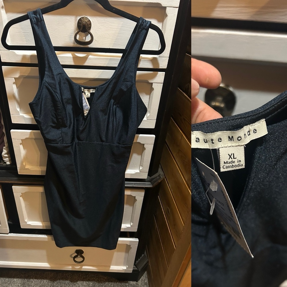 Haute Monde Midnight Teal Dress